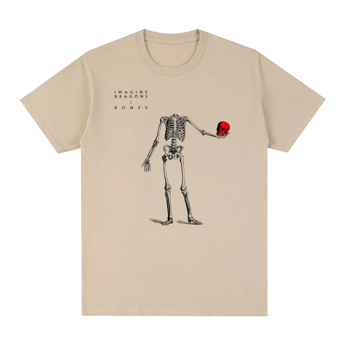 Imagine dragons crânio vintage camiseta banda de rock música engraçado algodão masculino t camisa nova camiseta das mulheres topos