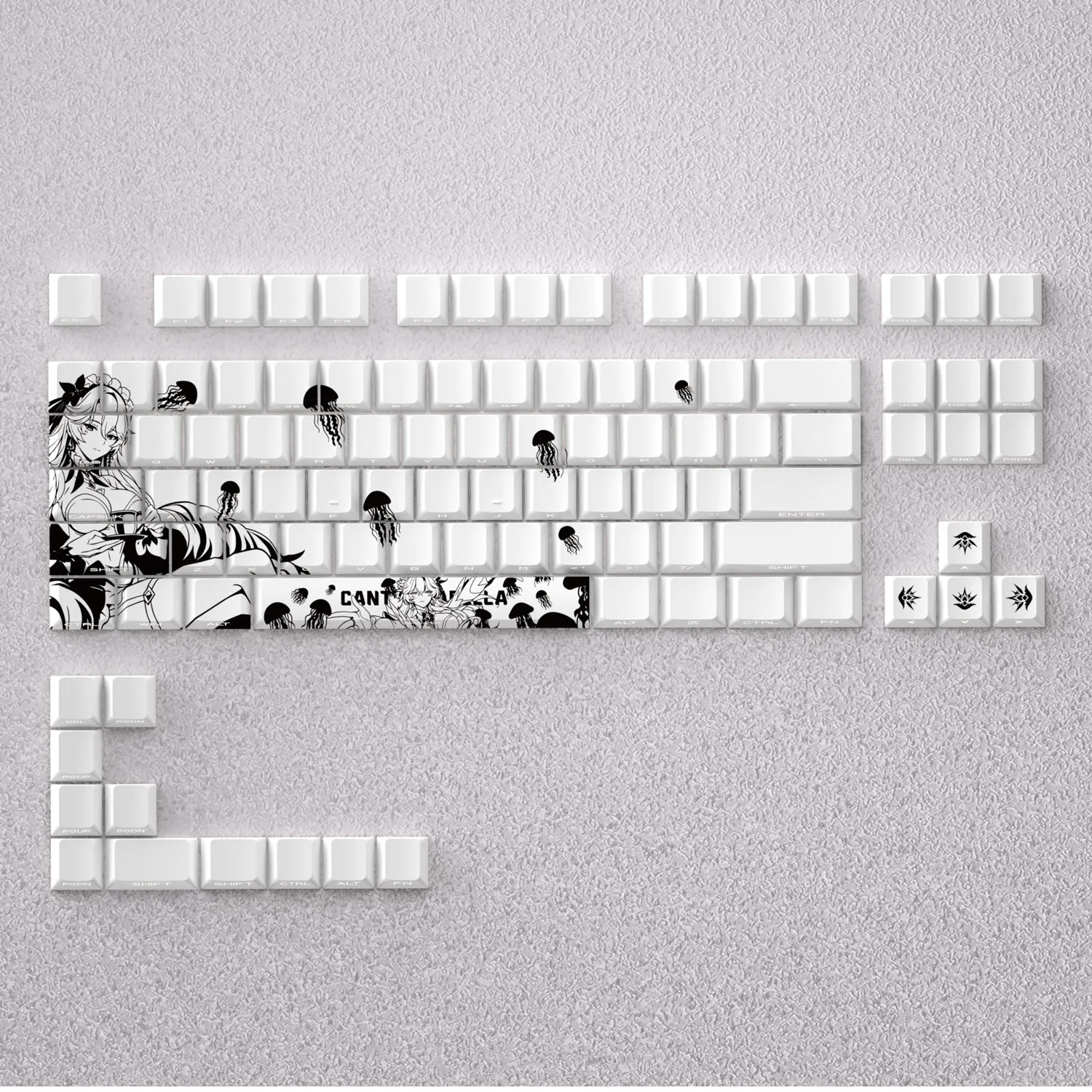 

98 Keys Wuthering Waves Keycaps Cantarella Theme Keycap PBT DYE-Sub Cherry Profile Key Cap for Made68 Mad68 Wooting 60 EV63