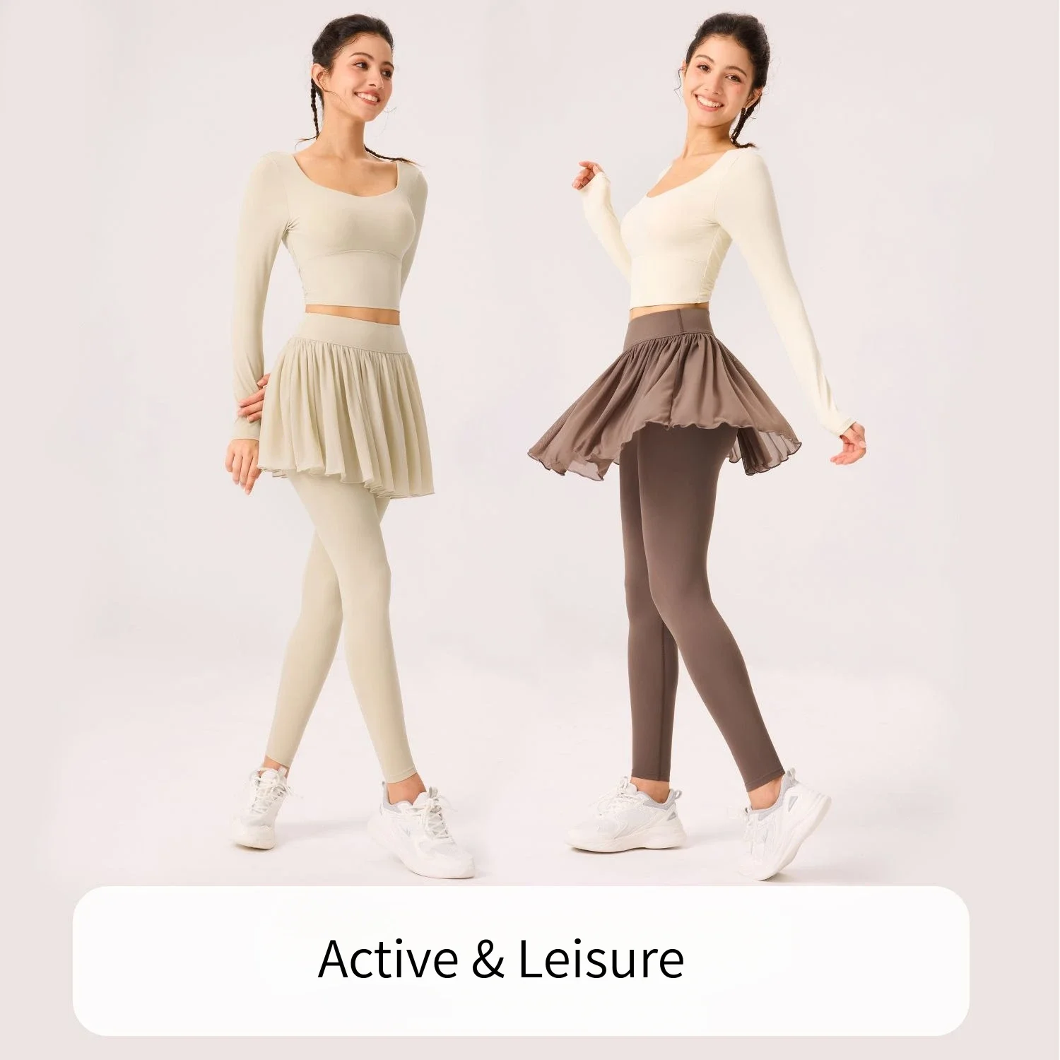 Pleated Tennis Skorts Women High Waist Built-in Long Leggings Running Golf Skirt Yoga Fitness Pants Tummy Control Body Shaping