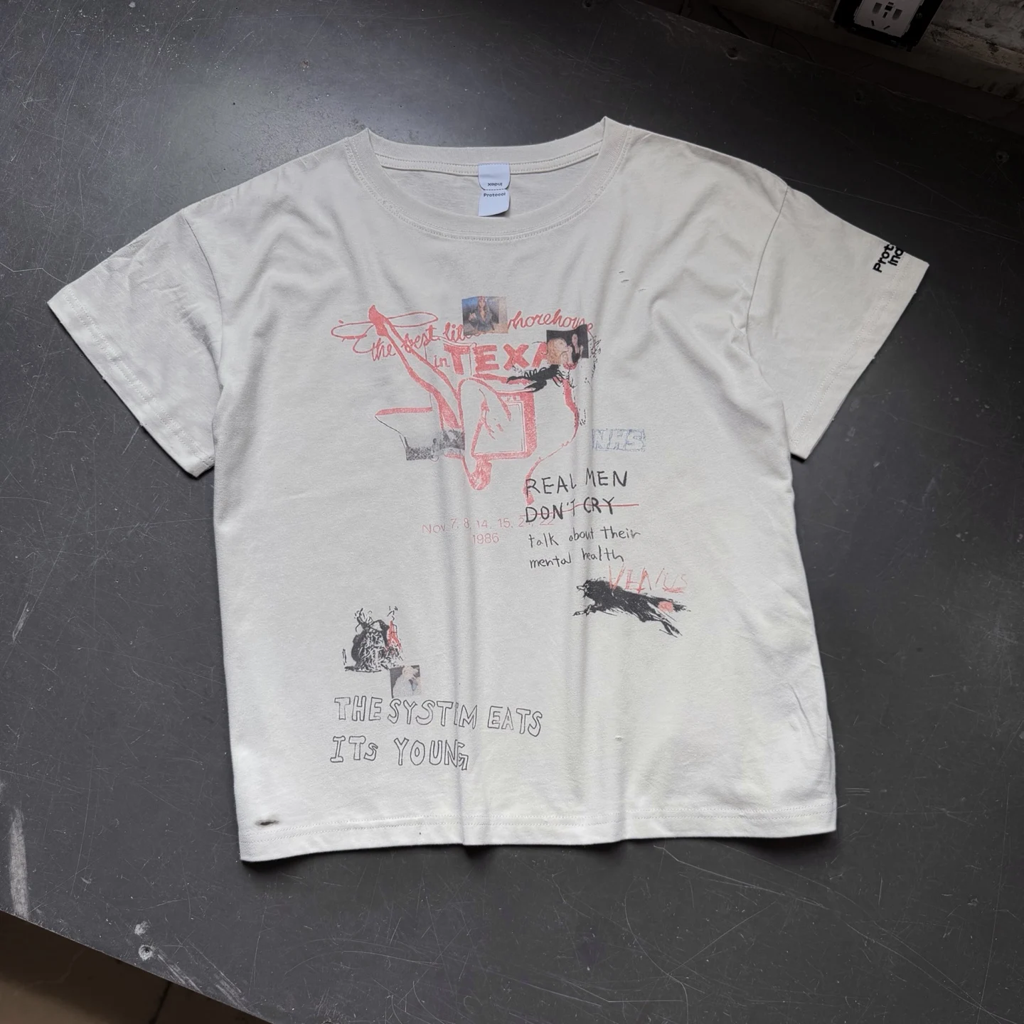 Protocol Summer Pattern Printed Cotton Street Vintage Versatile Casual Loose Comfortable T-shirt Trendy Oversize Short Sleeve