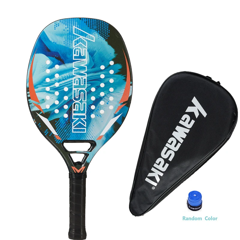 Kawasaki  Beach Tennis Paddle  Racket Carbon and Glass Fiber Soft Face Tennis Racquet with Protective Bag Cover