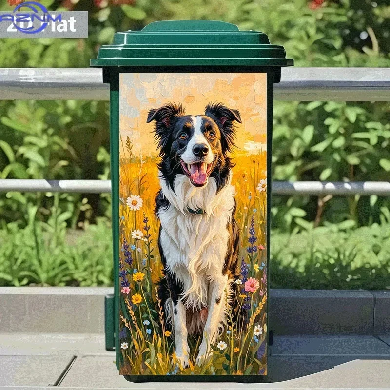 2D Printed Waterproof Trash Can Decal Self Adhesive Bin Sticker, Easy Apply Home Decor Accessory
