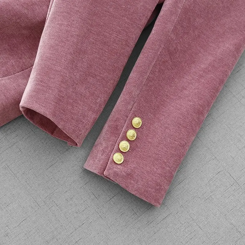 Fashion Trend High-End Beautiful Velvet Suit Jacket For Women 2024 Autumn And Winter Temperament  Blazer Coat Outerwear a578