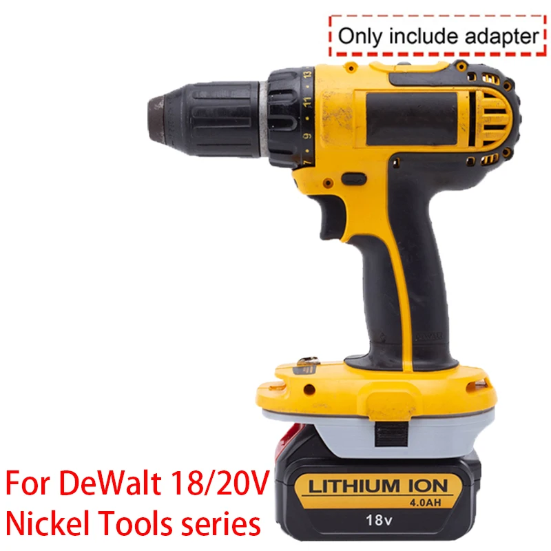 Adaptador de bateria para DeWalt Nickel Battery Tool, Conversor para DeWalt 18V Li-Ion Battery Converter, Acessório Power Tool