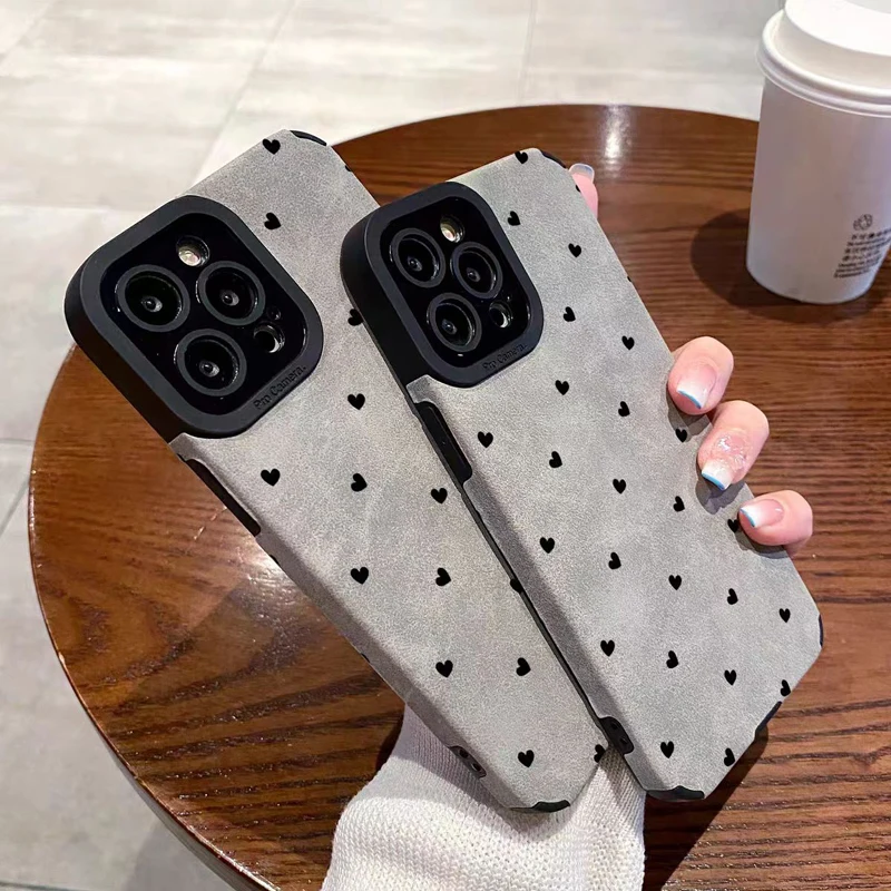 حافظة جلدية صغيرة من السيليكون باللون الرمادي لهاتف آيفون 13 16 15 برو ماكس 14 بلس 11 12 ميني 17 برو ماكس غطاء كامل ناعم غير لامع