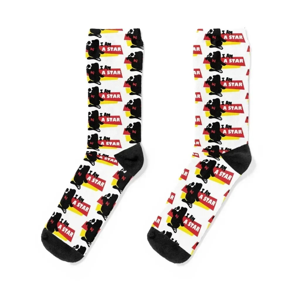 I AM A STAR Wheezy Singing Star Penguin Socks hiking colored Men Socks Luxury Brand Women's