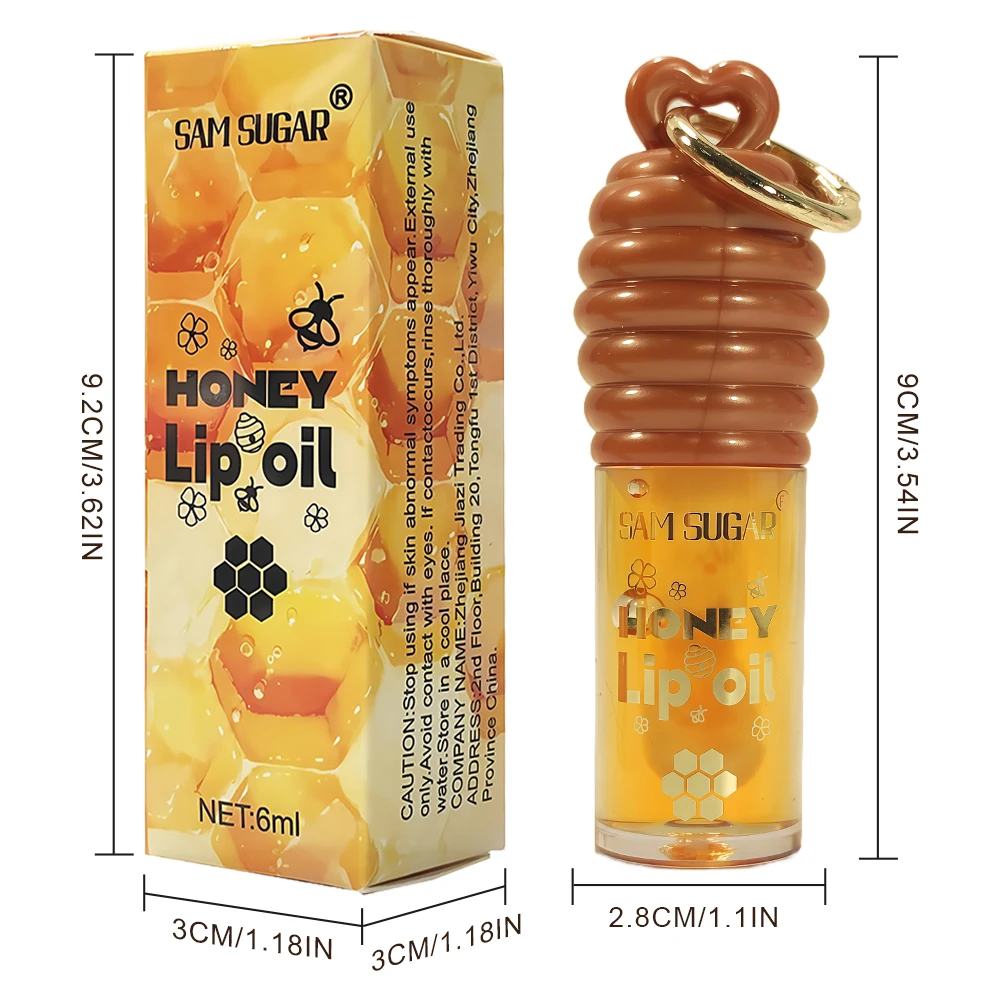 زيت الشفاه SAM SUGAR 2-Color Honey Essence رطوبة تدوم طويلاً، يقلل من خطوط الشفاه ملمع شفاه مرطب شفاف #6