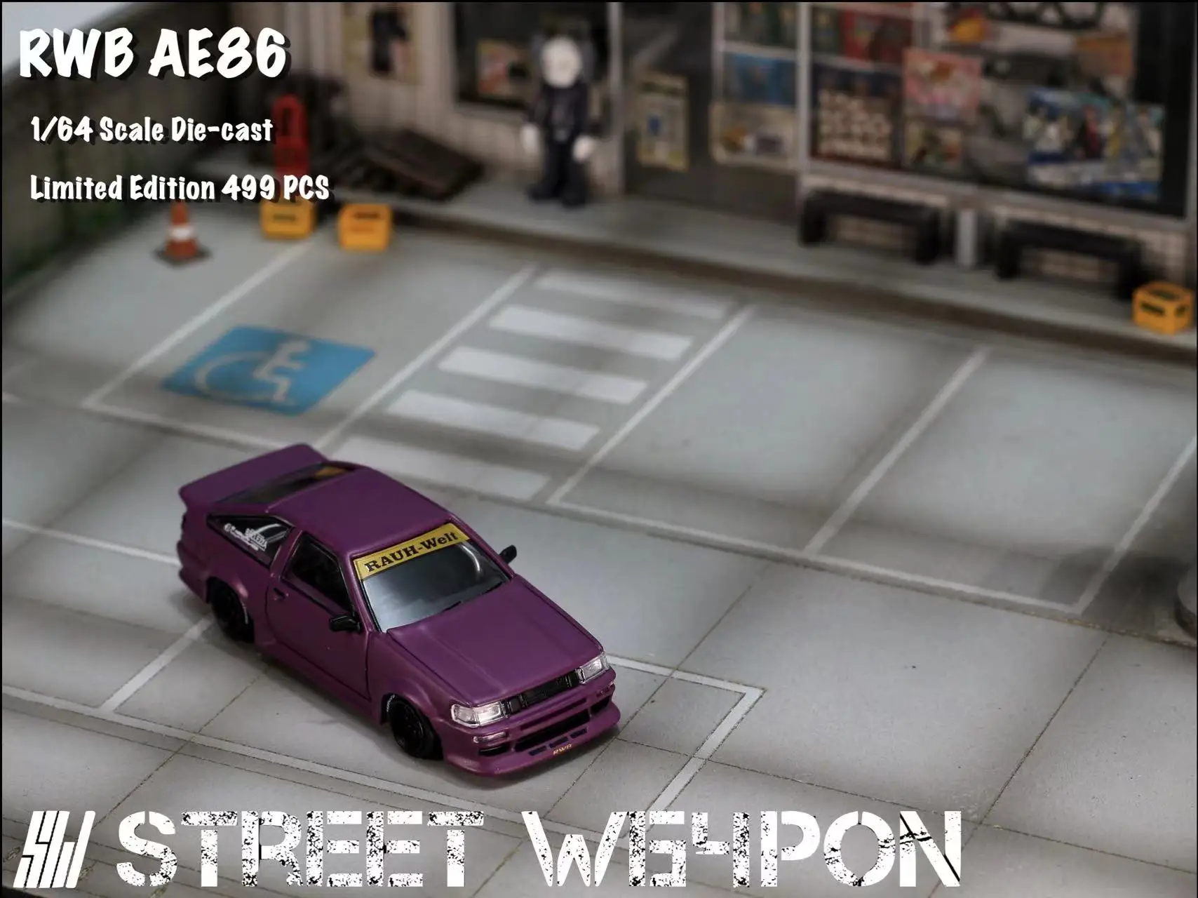 نموذج سيارة Levin-Diecast ، SW 1:64 ، AE86 ، RWB ، أحمر ذهبي ، أرجواني ، طلب مسبق