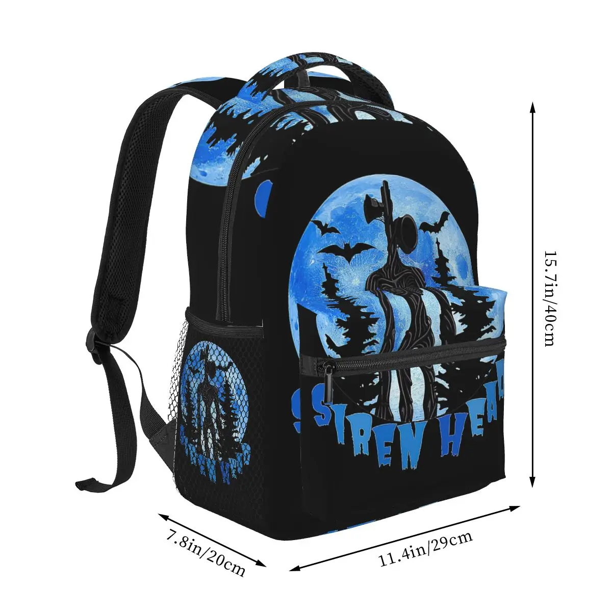 Cartoon Horror Creepypasta Siren Head Backpack Student Boys Girls BookBag Kids School Bag Laptop Shoulder Bags for Men Women