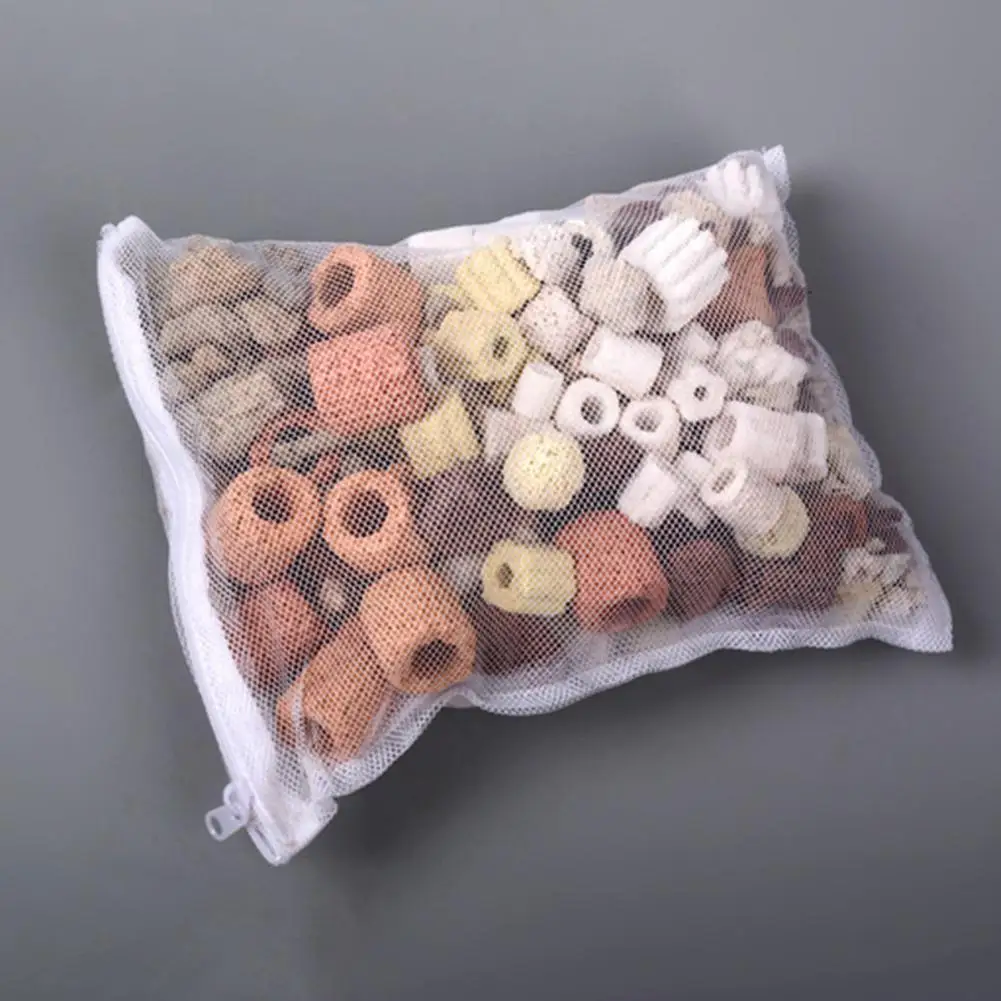 Sachets Filtrants pour Aquarium, Sachets Filtrants Précieux pour Poissons, avec Fermeture Éclair, pour Charbon Actif, Anneaux en Céramique, 2 Pièces