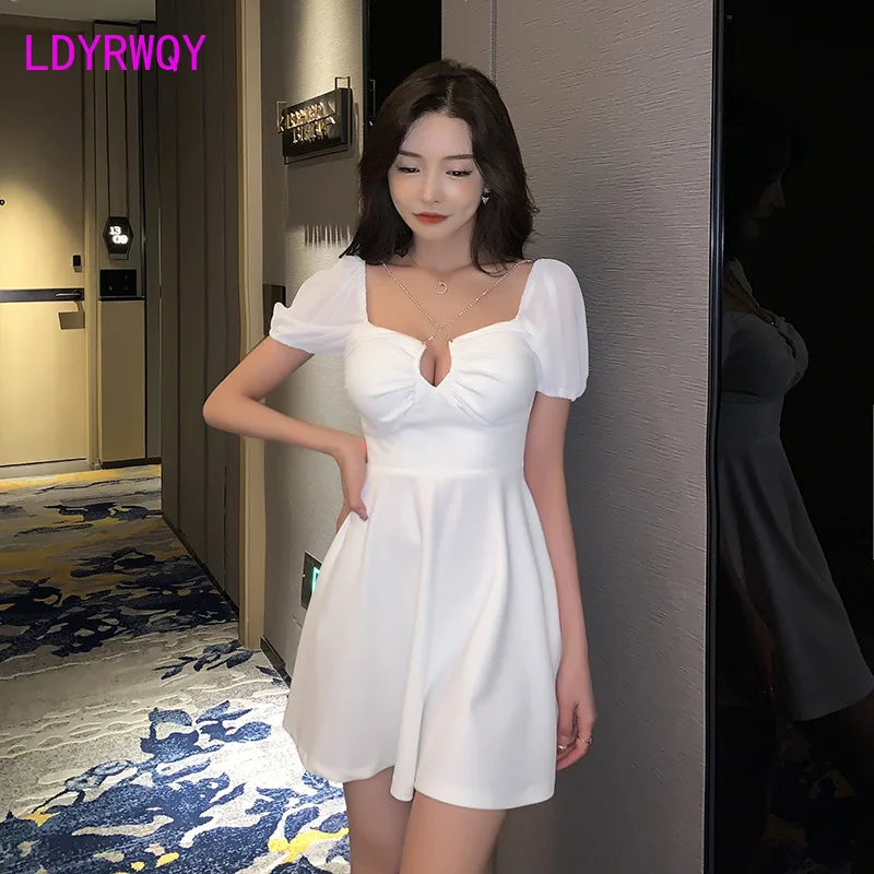 2022 sexy deep V low-cut dress temperament slim night field bath foot technician work clothes