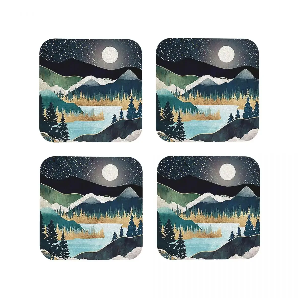 Star Lak Coasters Kitchen Placemats Waterproof Insulation Cup Coffee Mats For Decor Home Tableware Pads Set of 4