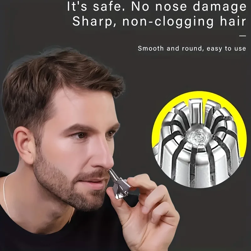 1Pc Washable Manual Nose Hair Trimmer For Men And Womens Stainless Steel Portable Nose Hair Clipper