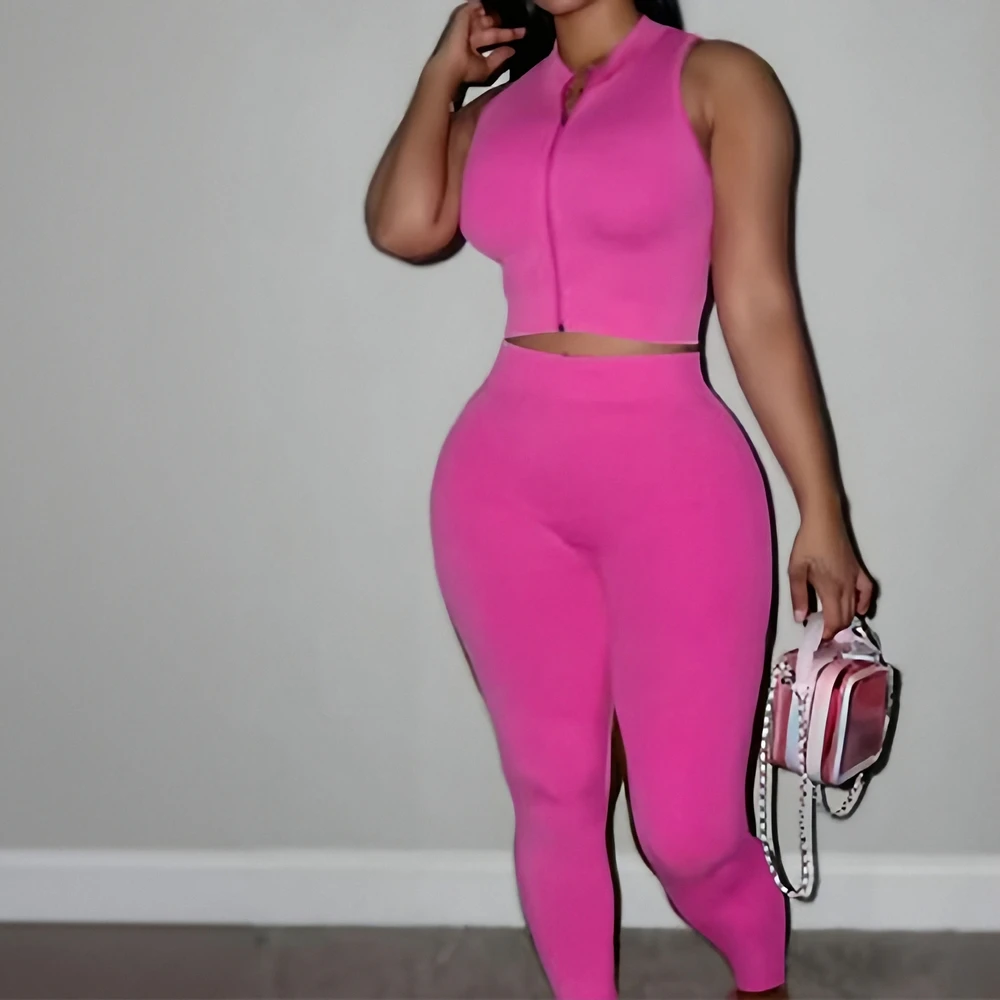 Conjunto de fitness esportivo feminino outono sem mangas tripulação pescoço tanques com tornozelo cintura alta lápis calças estilo simples