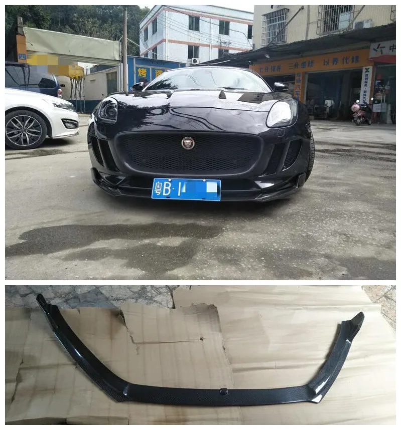 

High Quality Carbon Fiber Car Bumper Front Lip Splitters Protector Fits For Jaguar F-TYPE 2014-2019