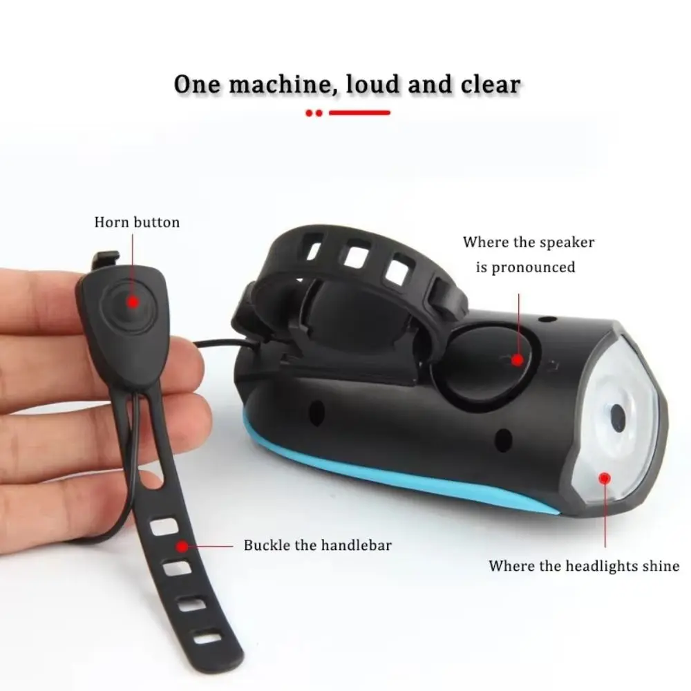 New Plastic Bicycle Light Horn 5 Colors Waterproof Wide-Range Light USB Rechargeable Ultralight Headlight image 2