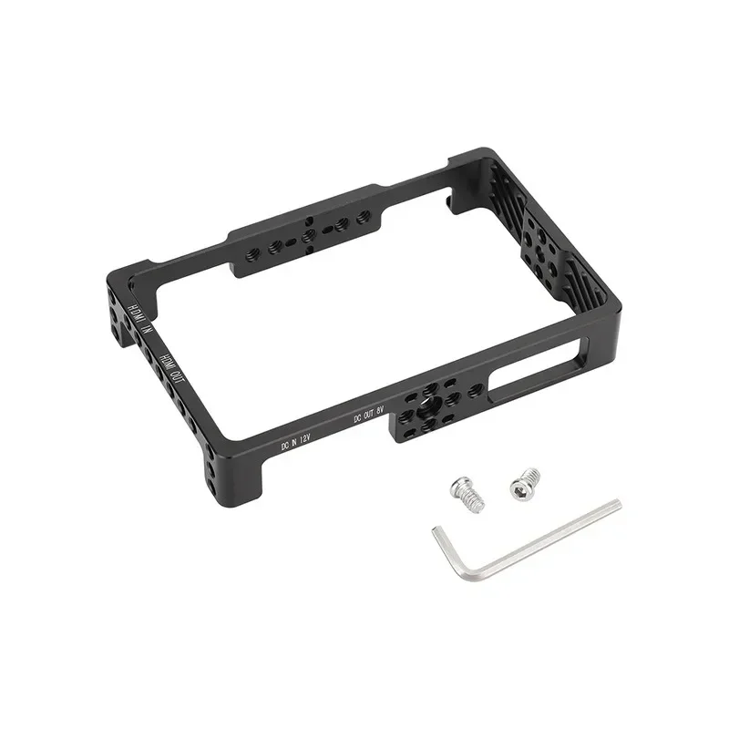 

5.5" Monitor Cage Bracket Protective Case for Feel World LUT5 with Top Shoe Mount &1/4"-20 threads For Handle Video light