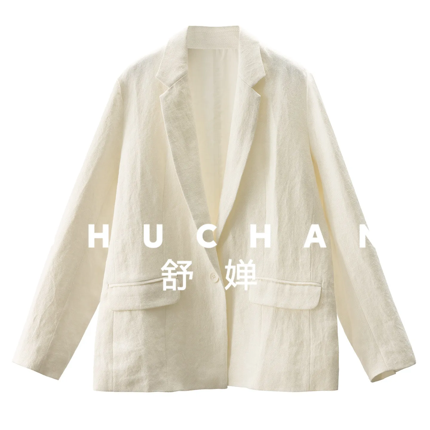 

100% European Standard Hemp Suit High-end Commuter One-button Jacket Women 24J4 Blazers for Women Elegant Stylish