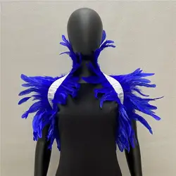 Goth Feather Shawl Masquerade Cape Cosplay Halloween Party Clothing Accessories Fake Collar Neckband Punk Feather Scarves