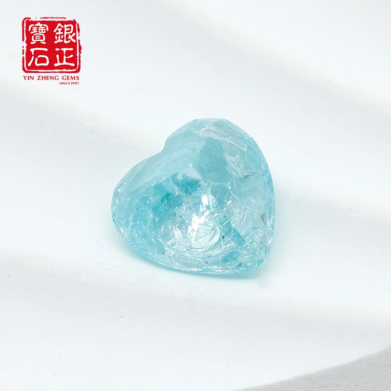 Customized Heart Lab Grown Crushed Ice Paraiba Czochralski With AGL Certificate Cultivate Paraiba Fine Jewelry Loose Gemstone