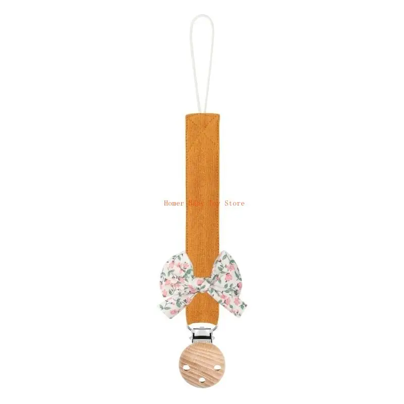 

J0PF Bowknot Strap Anti-lost Soother Toy Anti-drop Pacifier Clip Lanyard Infant Gift