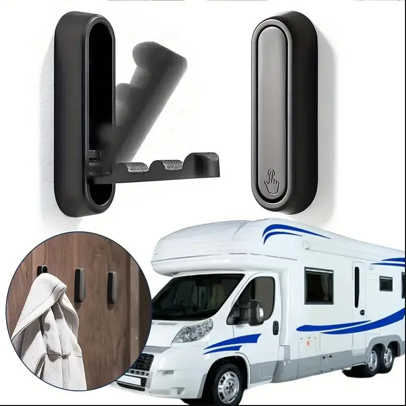 1PC RV Aluminium Alloy Foldable Clothes Hook Storage for RV Bathroom Home Camper Caravan RV Interior Organization Accessories