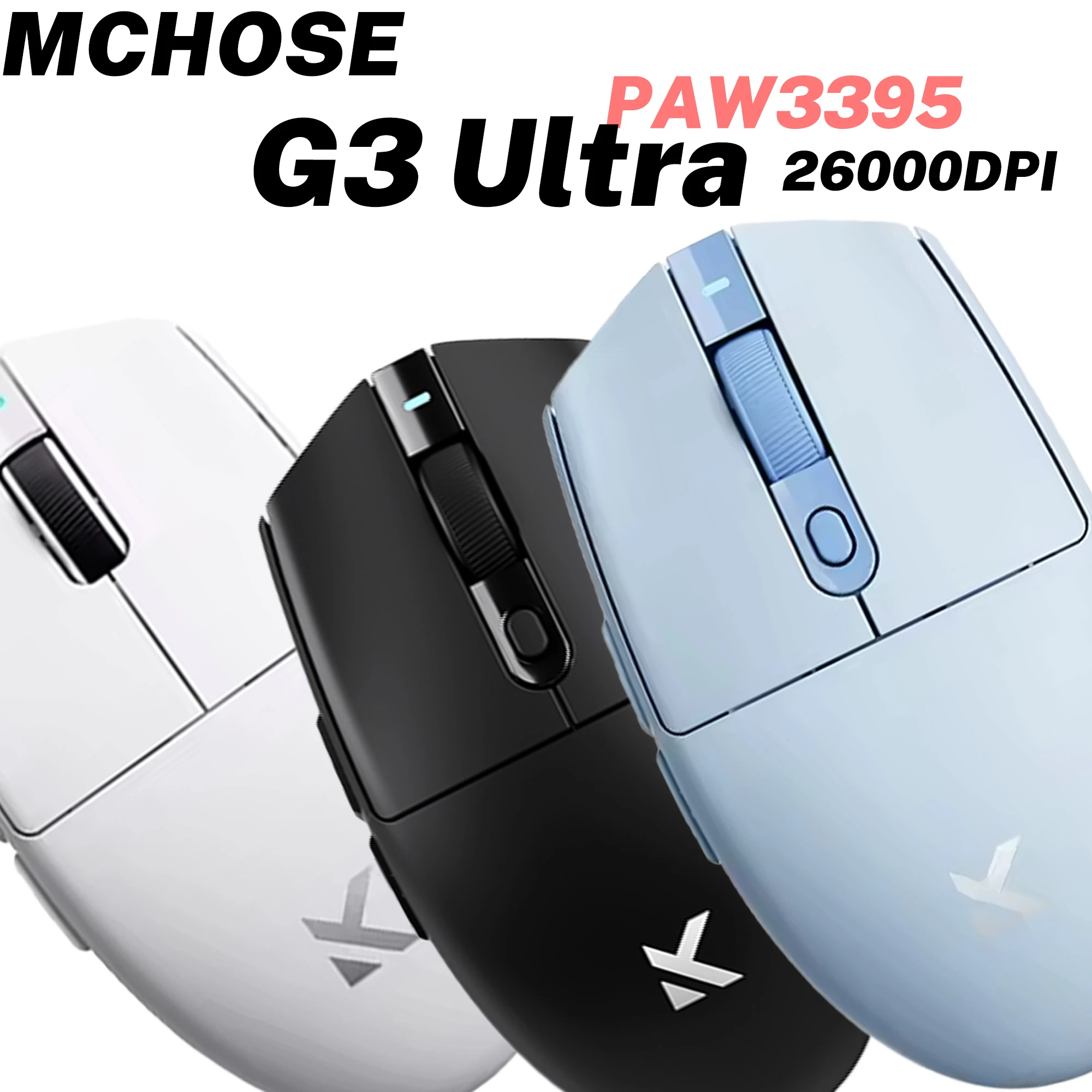 MCHOSE G3 Ultra Gaming Tri-Mode Mouse  PAW3395 26000DPI 8K Polling Rate 64g Ultra-Lightweight
