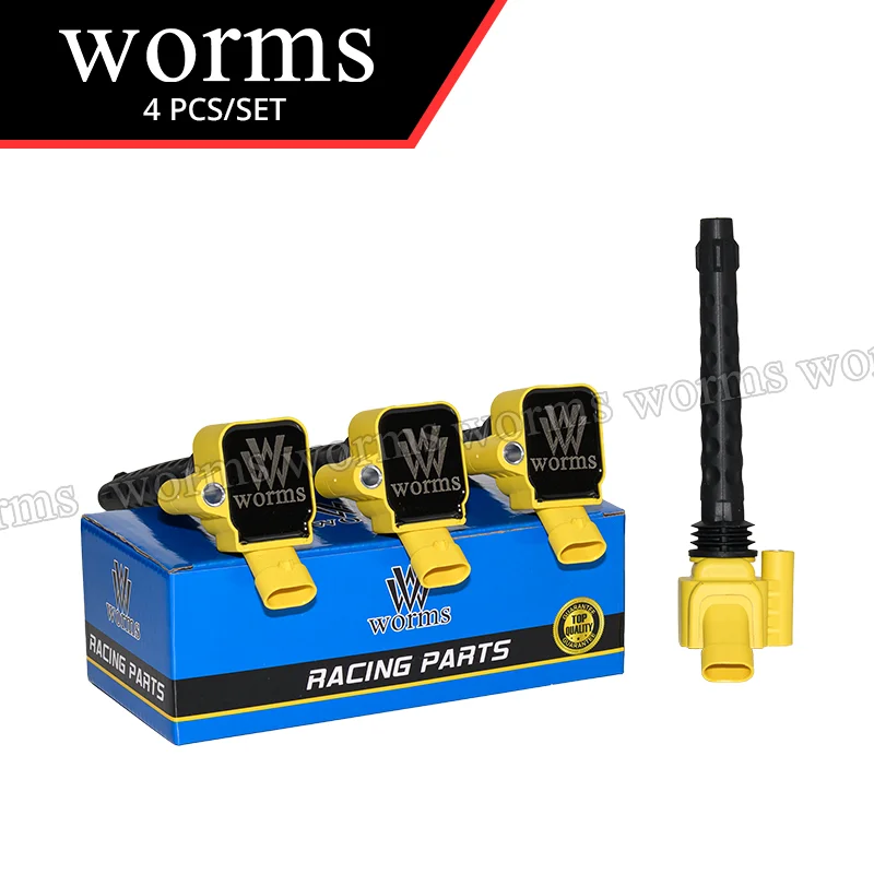 

Worms High Performance Racing Ignition Coil 4PCS Set Upgrade For 12+ Fiat 500 Abarth/500T/500L/500X/124 68308653AA