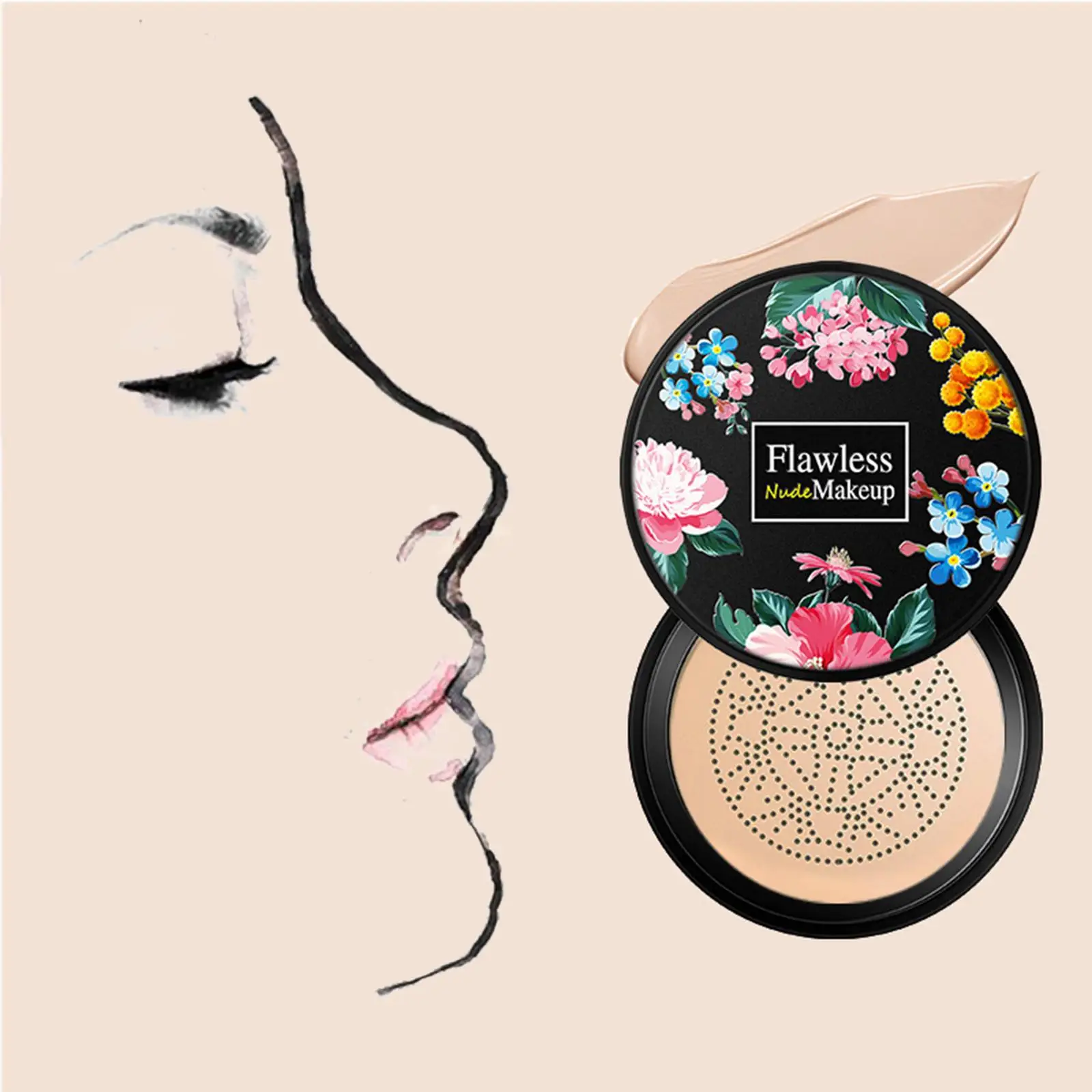 Natural Base Primer Air Cushion CC Cream Waterproof Mushroom Head Makeup Cover for Premium Cosmetics for Face