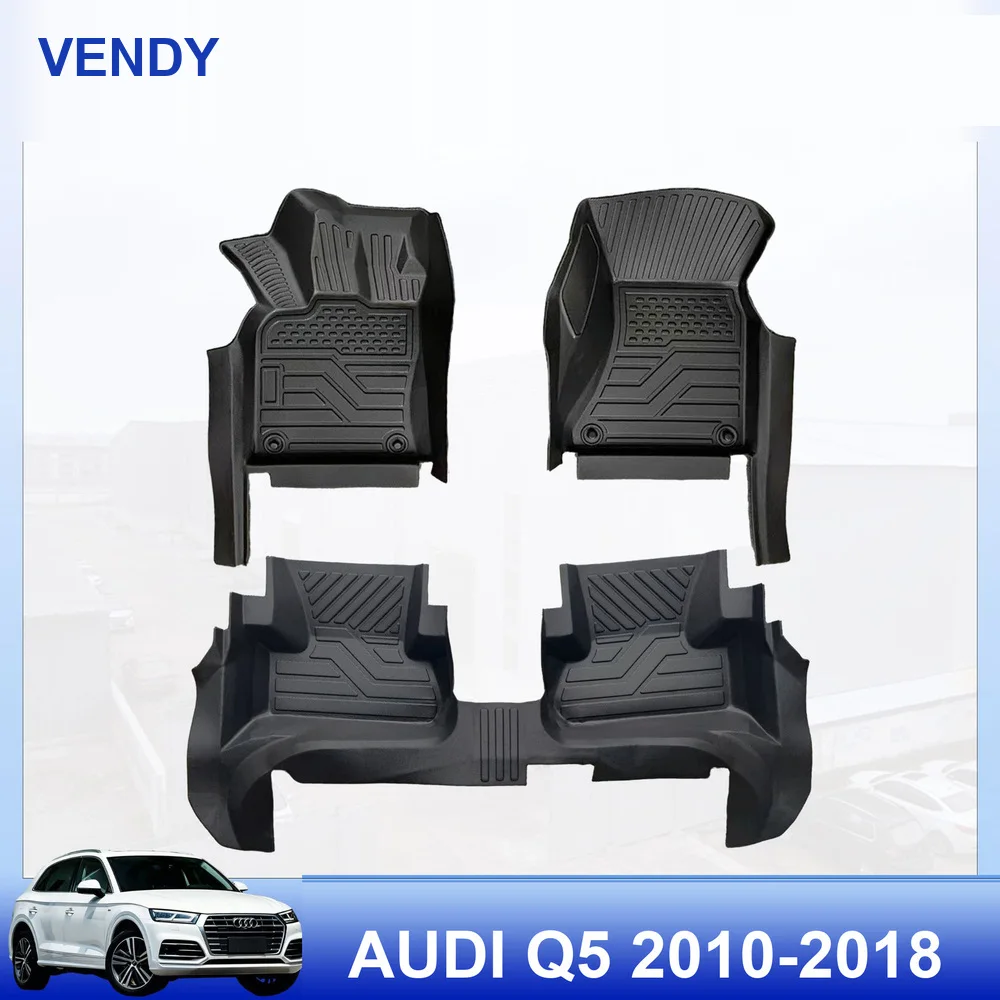 TPE Car Floor Mats Custom Fit for Audi Q5 2010-2018 Left Hand Drive Full Set All Weather Waterproof Easy to Clean