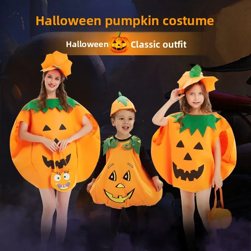 

loween Costume Set Children's Pumpkin Outfit Adult Performance Clothing ex Toddler Kindergarten ow Suit