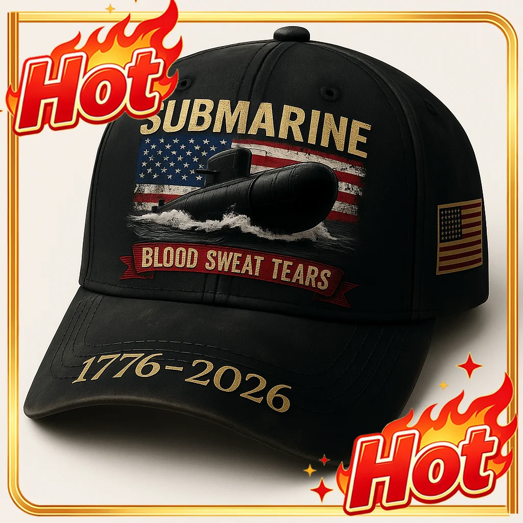 Custom Hat Submarine Blood Sweat Tears 1776 - 2026 Cap