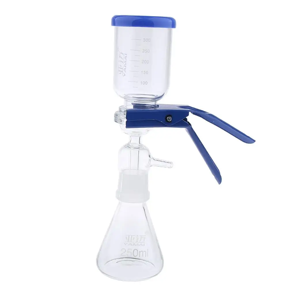 Lab Filtration Apparatus 250ml Glass Filter Flask with 47mm 50mm Membrane Support for Scientific Experiment