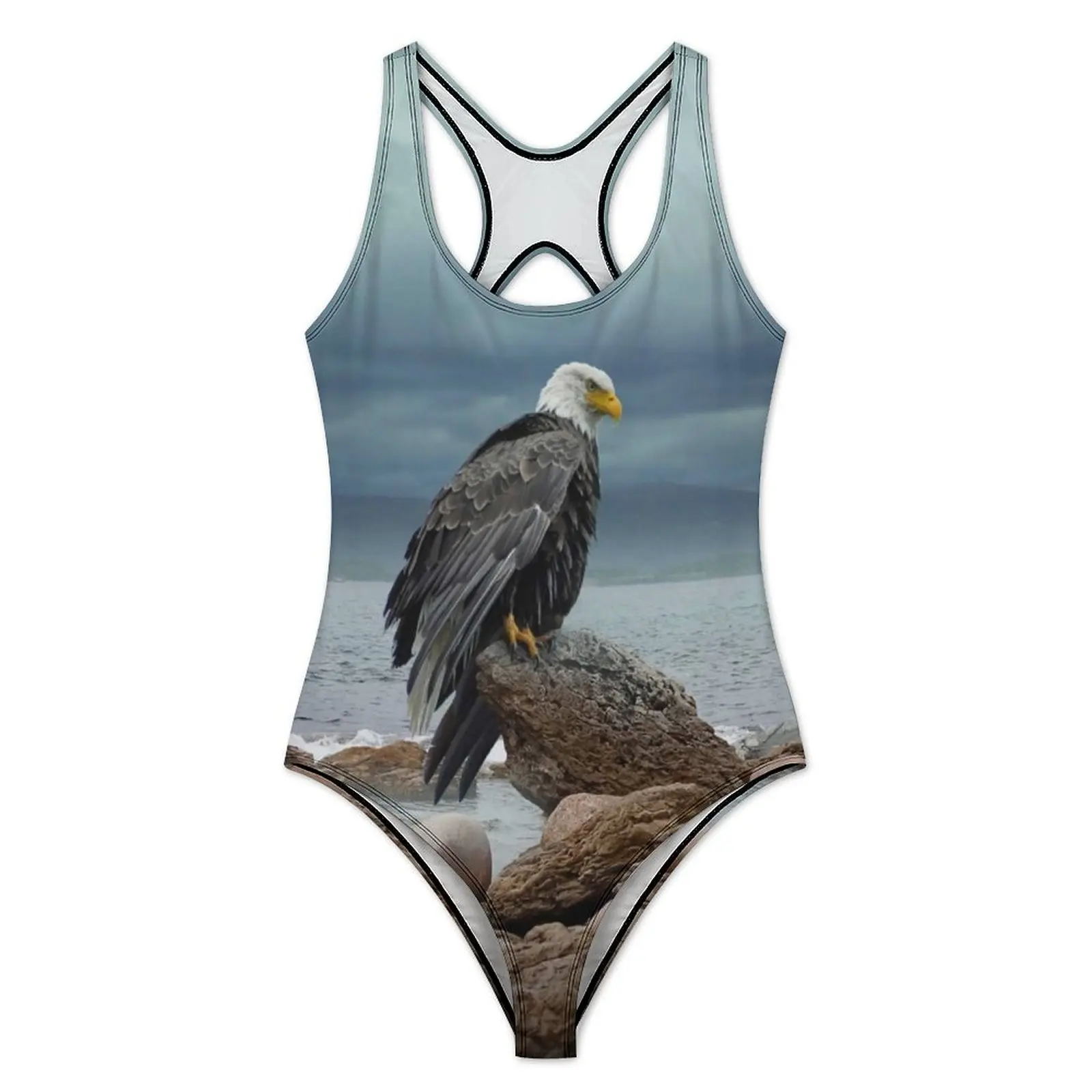 Bald Eagle Swimsuit Predator Sea Eagles Push Up Swimwear One Piece Holiday Rave Bathing Suits Swimsuits Beachwear Large Size