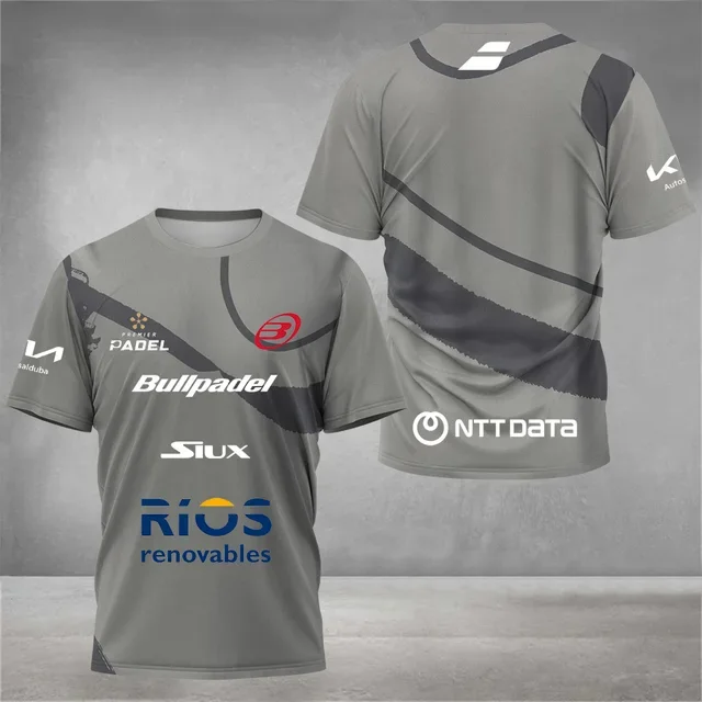 Hot Quick Dry Breathable Padell Tennis Fan T-shirt Men's Tennis Training Short Sleeve Clothing Spring Summer 3D Printed O Collar image 4