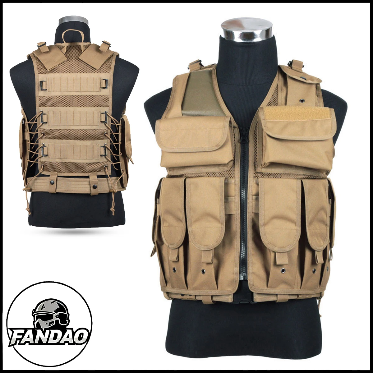 Military Fan Tactical Training Vest CS Field Combat Vest Unisex Outdoor Fishing Waistcoat for Tactical Operation Camping Angling