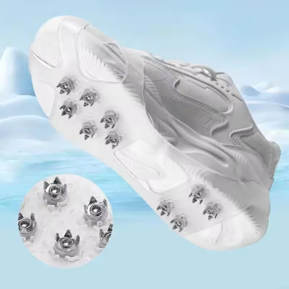 10 Studs Snow Ice Cleats Anti Slip Grippers Shoes Spikes Covers for Boots Men Women Winter Walking Ice Fishing Outdoor Traction