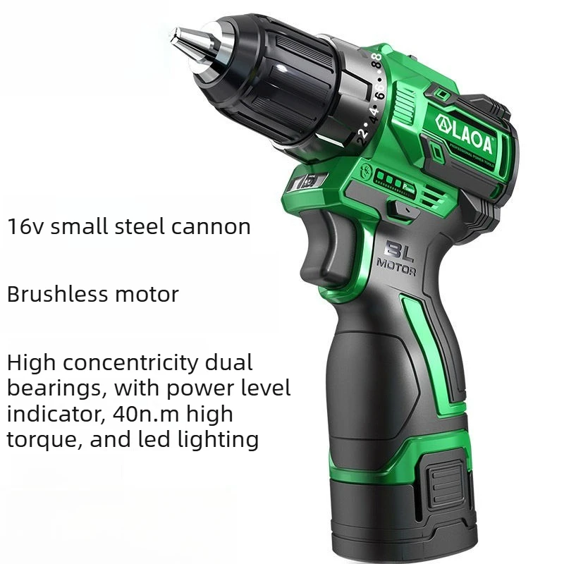 16V Brushless Lithium Ion Drill Home Use Rechargeable Electric Tool Hand Drill Battery Powered Screwdriver
