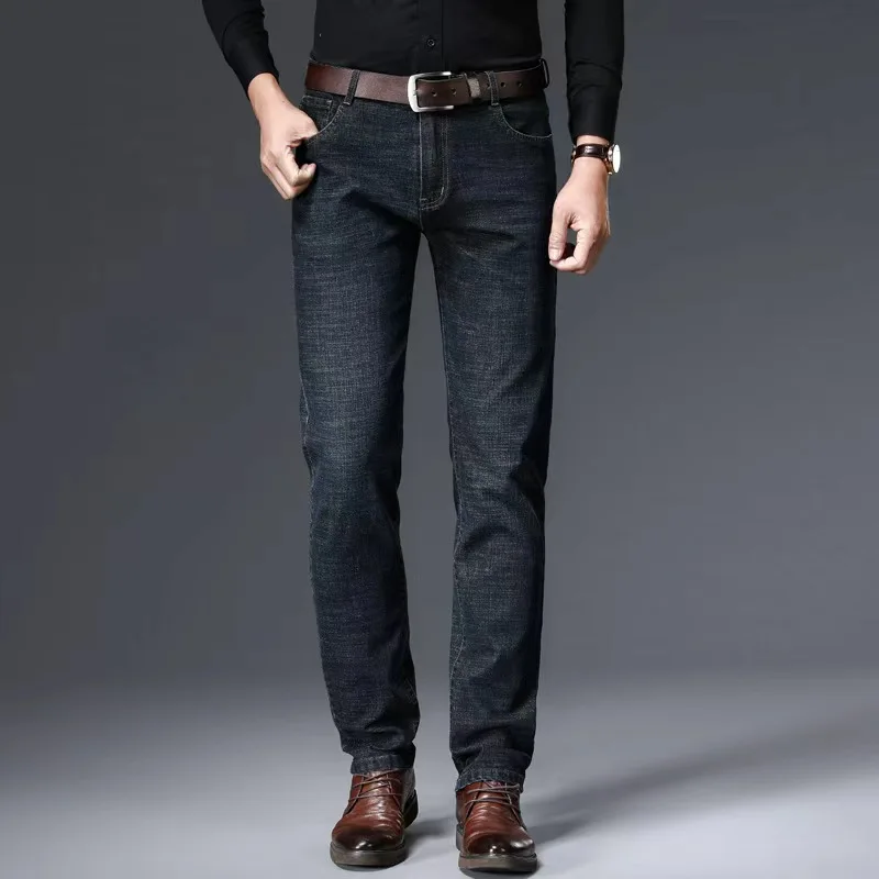 Men's Casual Straight Stretch Jeans 2026 Spring Autumn New Classic Blue Black Work Denim Trousers Fashion Male Brand Clothing