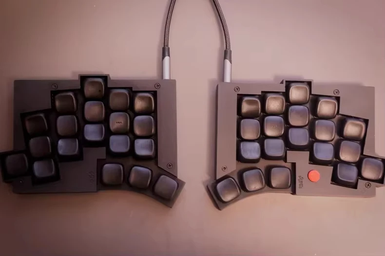 Trackpoint TOTEM Split Keyboard Ergonomi 38key Kabel Single-Mode Hotswap Kit Kustom Profil Rendah Kailh Choc V1 Mendukung QMK-VIAL