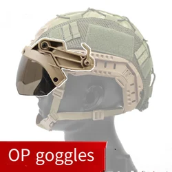 Universal Helmet Rail Mounted Visor Flip Over Goggles with Adjustable 90 Degrees  for Tactical Airsoft Paintball Fast Mich Helme