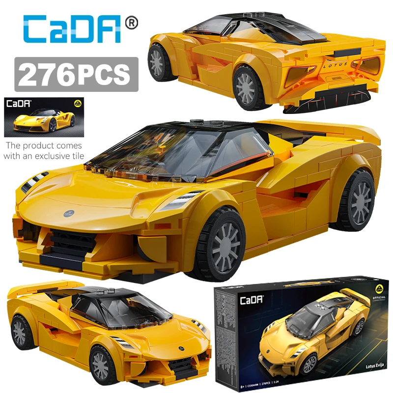 Cada MOC 276 Teile Berühmte Marke 2020 Lotus Evja 1:24 Modellbausatz DIY C55044W Supersportwagen Spielzeug Rennwagen Geschenkidee