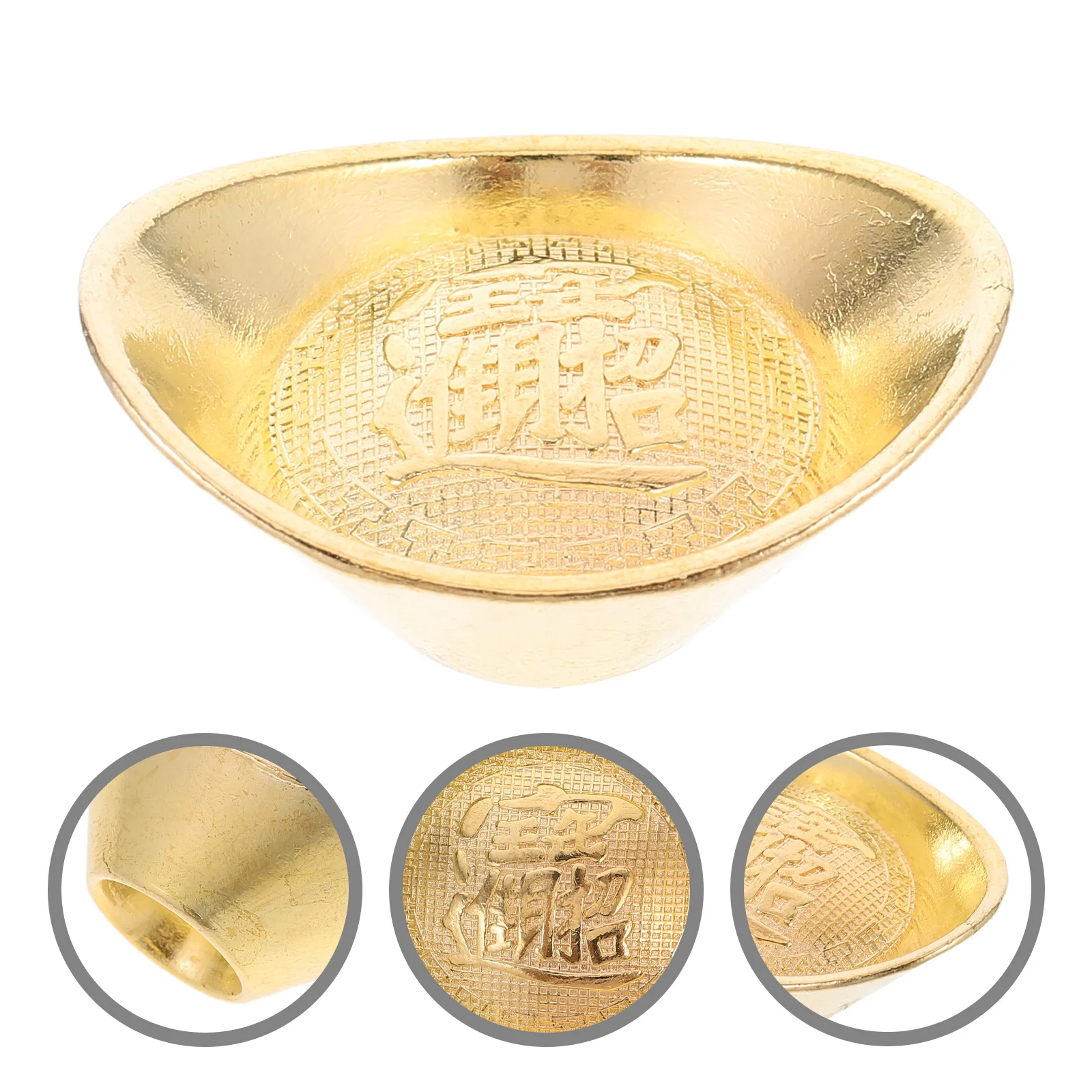 

5Pcs Miniature Ingot Decoration for Feng Shui Home Office Desk Wealth Luck Charm Zinc Alloy Craft Realistic Chinese Yuan Bao
