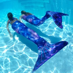 Fancy Kids Adults Mermaid Tails Swimwear for Summer Dress Girls Swimmable Bathing Suit Mermaid Tails Cosplay Costumes No Flipper