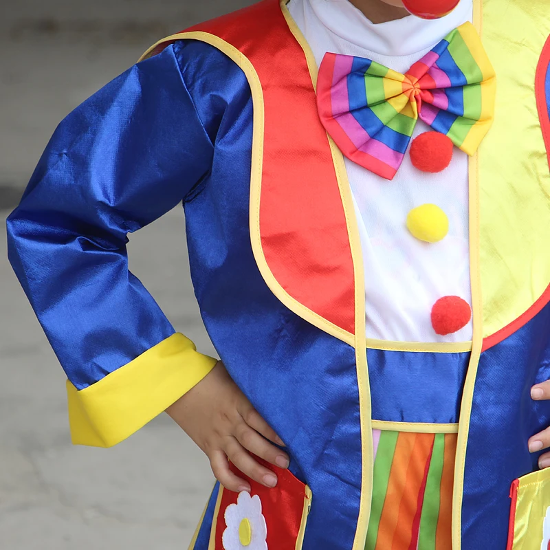 Kids Circus Clown Cosplay Kostuum Jongens Circus Clown Magic Show Stage Performance Jumpsuit Toepasselijk voor Circus Themafeest