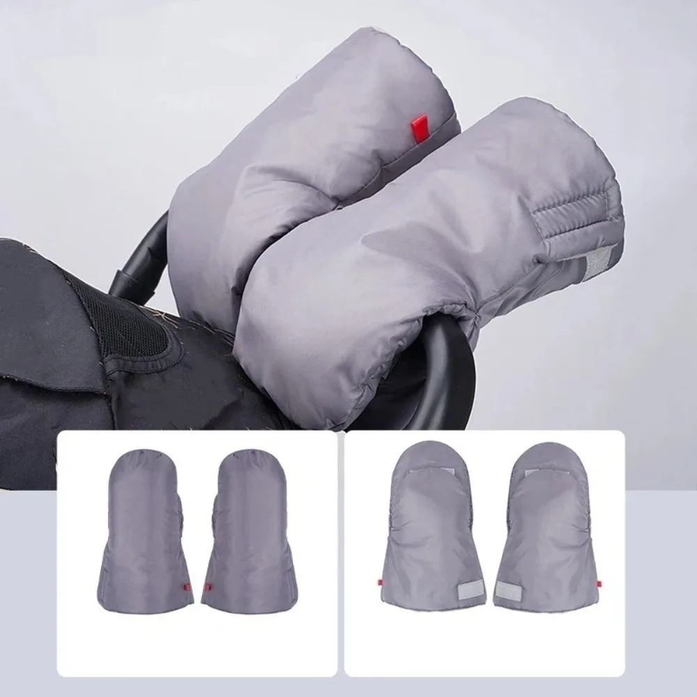 Warm Fur Pushchair Fleece Hand Cover Thick Universal Baby Push Chair Glove Waterproof Stroller Gloves Stroller