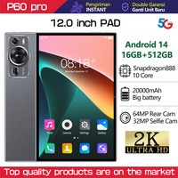 2025 Global Version Original P60PRO Tablets 12 Inch HD Android 14 Tab 16GB+1TB 20000mAh 5G Dual SIM WiFi Tablet PC With keyboard