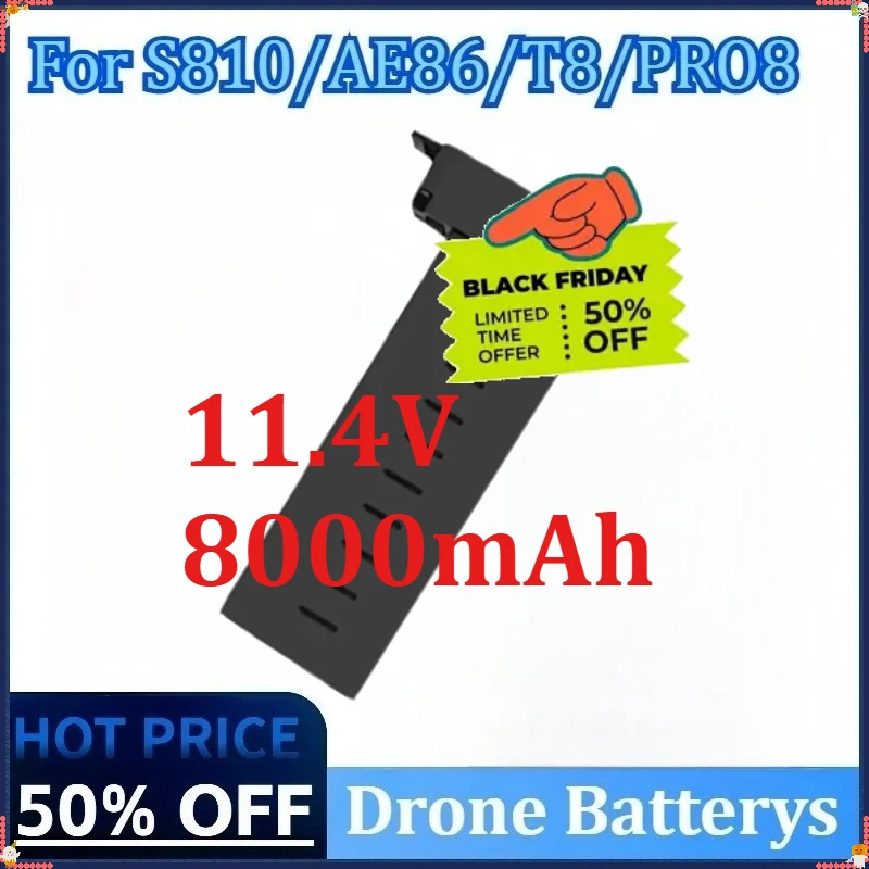 

For S810/AE86/T8/PRO8 Carbon Fiber Battery Spare Parts Accessory Battery High Quality Newly Upgraded 11.4V 8000mAh Drone Battery