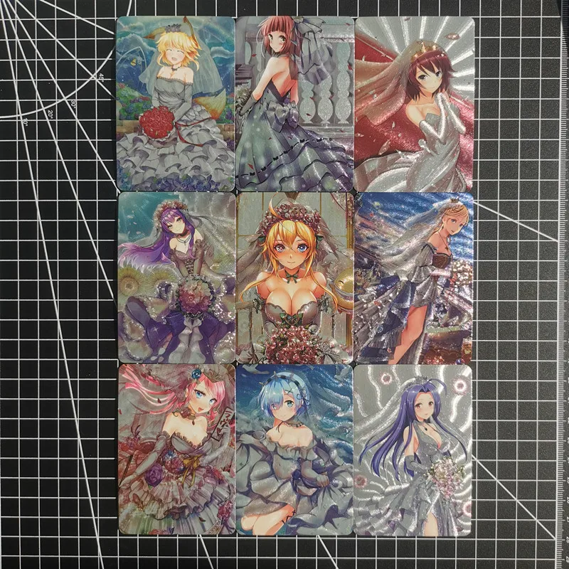 9-teiliges Homemde Anime Re Ram Hochzeitskleid Mädchen Charakter Serie ACG Sexy nackte Karte Kawaii Spielzeug Geschenke Spiele Comics Sammelkarte