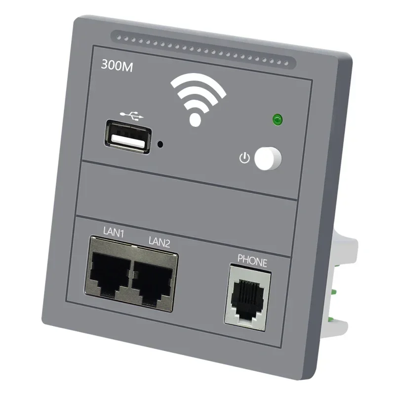 300Mbps Dual LAN Port with RJ11 Phone Type 86 European access point router AC100-240V WiFi AP USB 802.3af POE